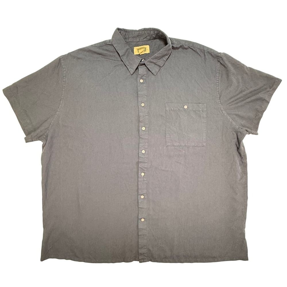 The Foundry Supply Co Mens 3XL Charcoal Gray Short Sleeve Button Down‎ Shirt